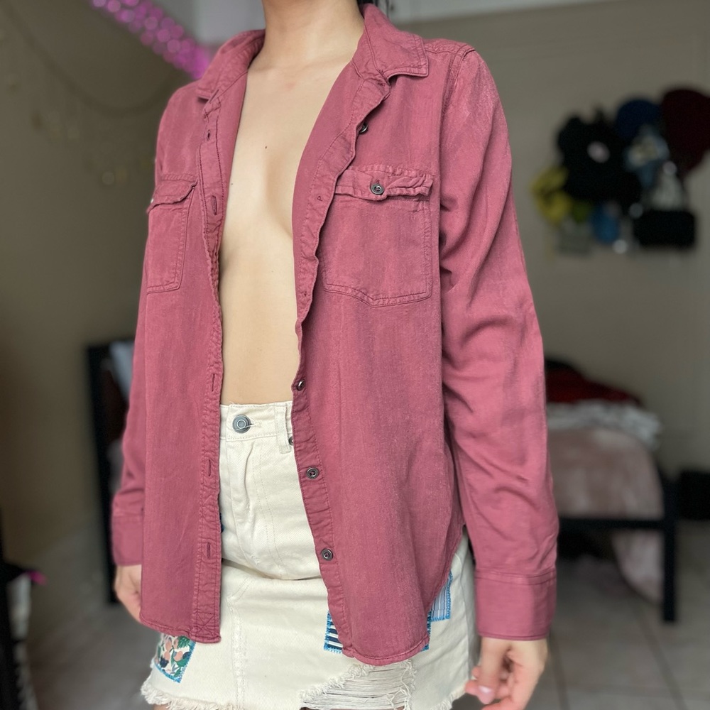 Mudd Button Long Sleeve Top - Picture 3 of 5
